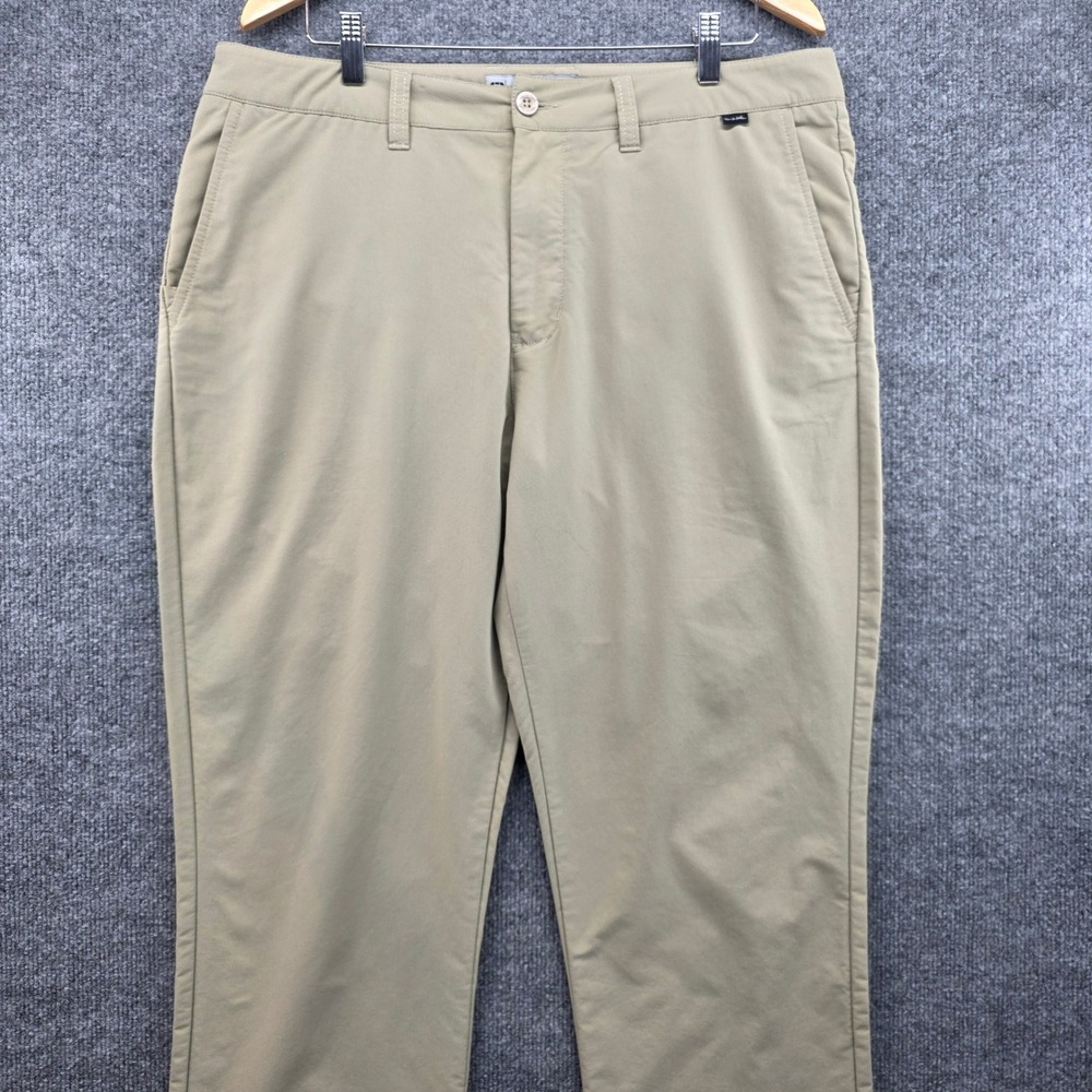 Travis Mathew Mens 36 Tan Khaki‎ Performance Stretch Golf Pants Chinos Tech